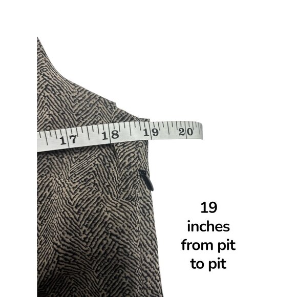 Covington Ruffle Front Sleeveless Blouse Women’s Size M Gray Black Herringbone P - Picture 7 of 8